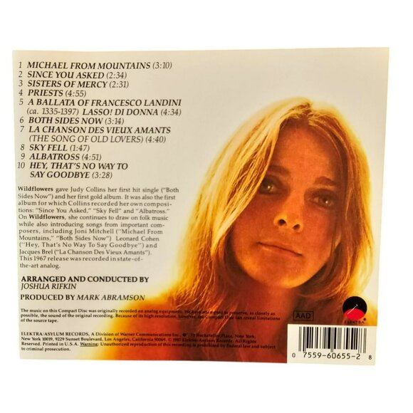 Judy Collins Wildflowers CD Album 1967 Folk Music Classic Songs & Ballads 37537c - Picture 2 of 2
